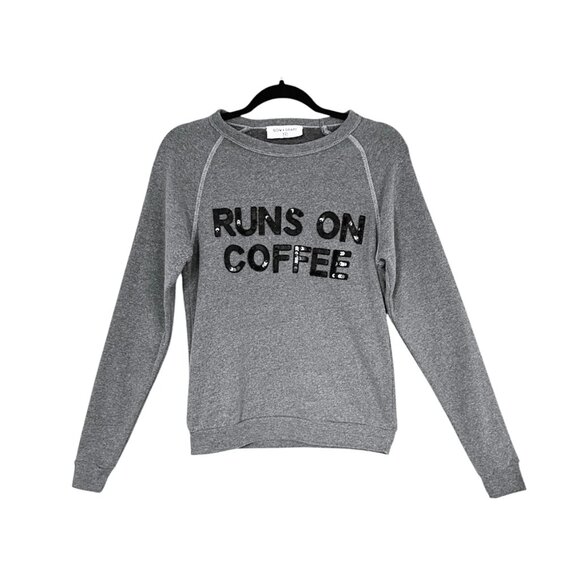 Bow & Drape Runs On Coffee Sequin Sweatshirt - Picture 2 of 5